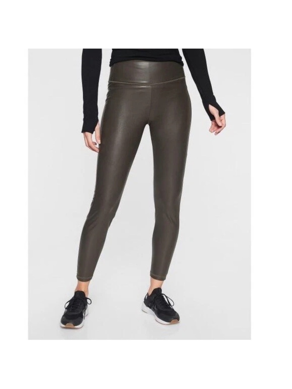 Athleta Faux Leather Leggings in Dark Brown